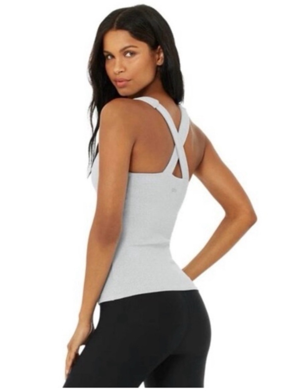 ALO Cream Elevate Ribbed Tank Top
